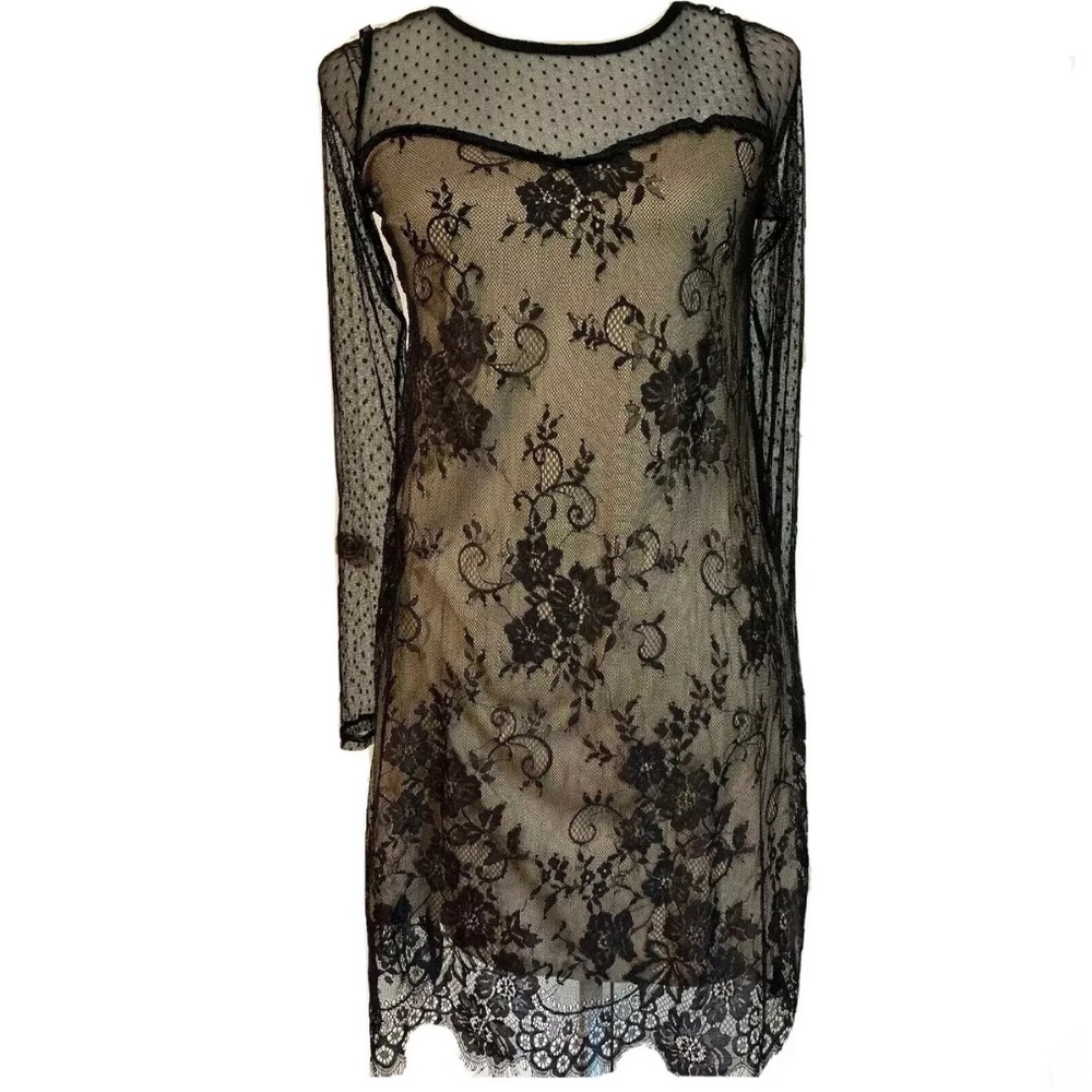 JANET CHUNG Woman’s Long Sleeve Lace Mini Dress S